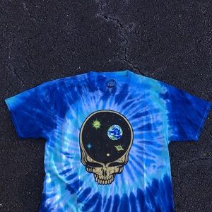 Grateful Dead Blue Dye Skull T Shirt